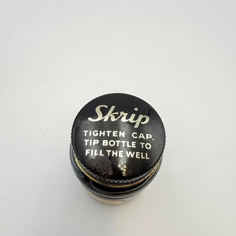 Vintage Sheaffer's Skrip Writing Fluid Washable Black 62 Ink Bottle with Box 2oz
